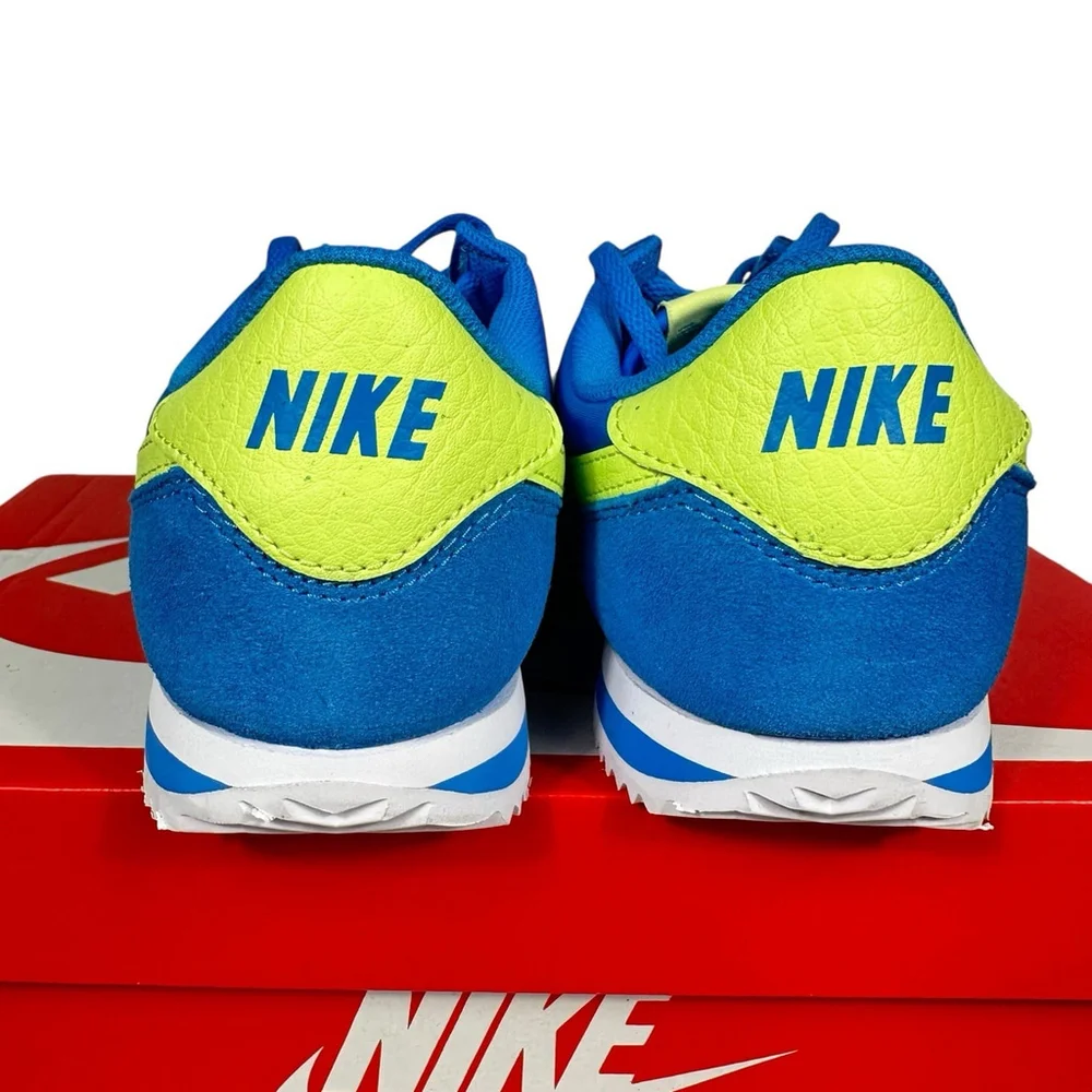 Nike Cortez Blue and Lime Green Retro Sneakers